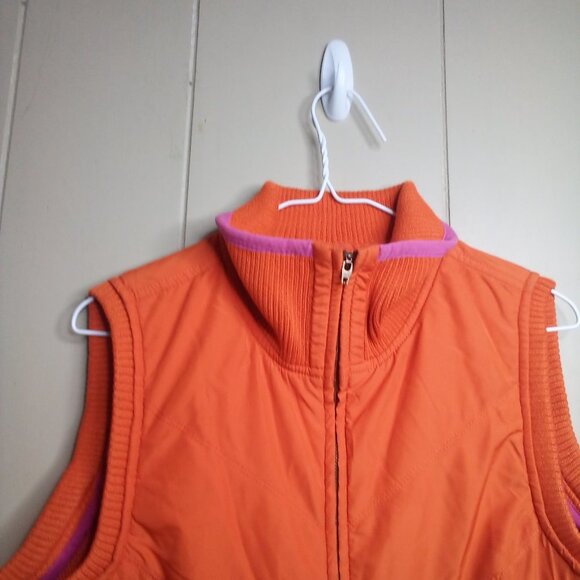 Tommy Hilfiger Vest Jacket L Full Zip Orange Pink - Picture 6 of 13